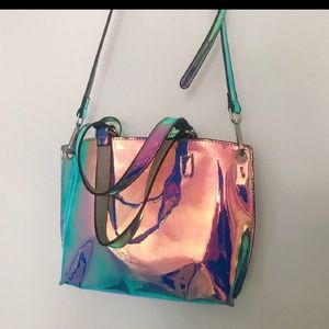Holographic cross body bag brand new